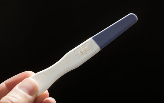 Positive pregnancy test.
