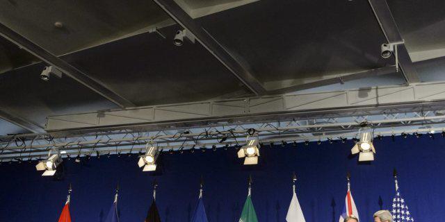 Die Aussenminister der 5+1 und Iran nach der Einigung in Lausanne Die Aussenminister der 5+1 und Iran nach der Einigung in Lausanne