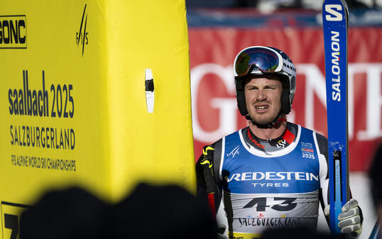 Marco Pfiffner an der Ski-WM in Saalbach-Hinterglemm. Auch diese Saison wartet mit den Olympischen Spielen in Milano/Cortina d’Ampezzo ein Highlight auf den Unterländer.