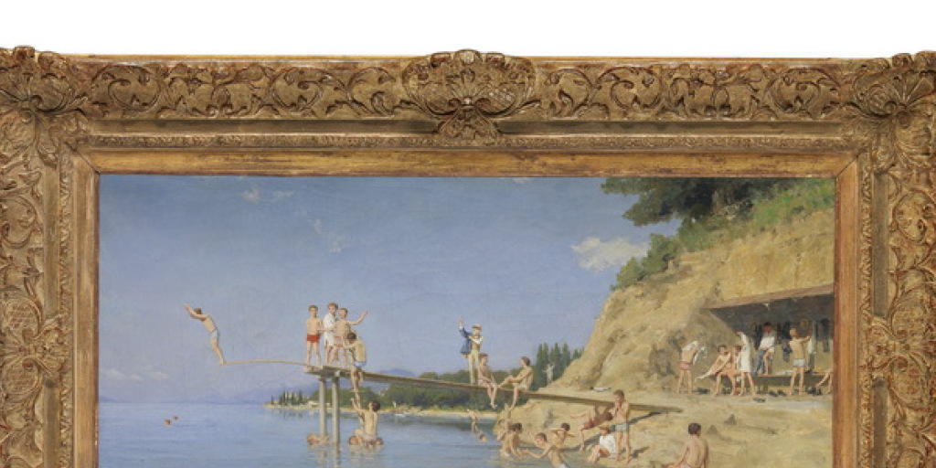 Albert Ankers "Das Bad in Crêt" von 1888 hat an einer Auktion in Luzern einen Preis von über 2 Millionen Franken erzielt Albert Ankers "Das Bad in Crêt" von 1888 hat an einer Auktion in Luzern einen Preis von über 2 Millionen Franken erzielt
