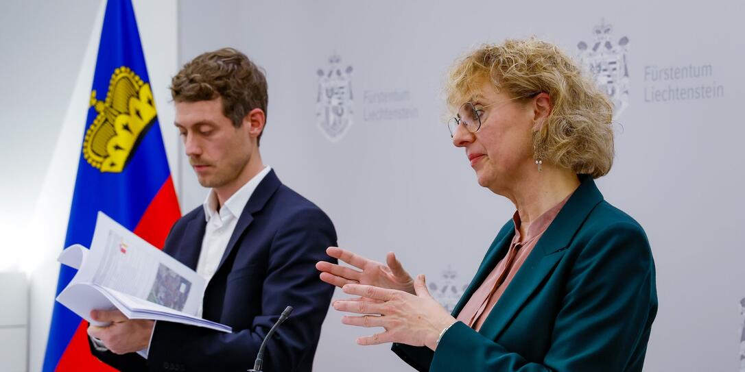 Liechtenstein Vaduz Regierungsraetin Graziella Marok-Wachter PK Radroutenkonzept Liechtenstein