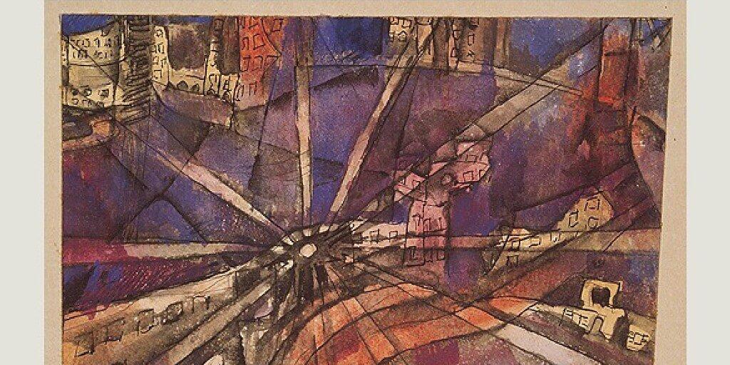 Das Gemälde "Street Lamp in Town" von Paul Klee ist neben Bildern seiner Künstlerkolleginnen und -kollegen bis 1. September in der Ausstellung "Kandinsky, Arp, Picasso.... Klee & Friends" im Zentrum Paul Klee in Bern zu sehen.