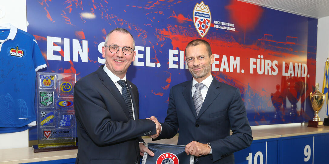 Liechtenstein Fussball LFV UEFA Besuch Aleksander Ceferin
