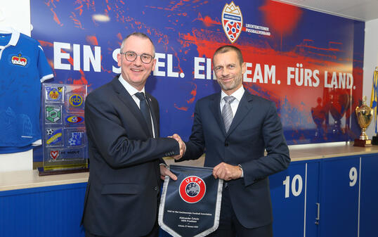 Liechtenstein Fussball LFV UEFA Besuch Aleksander Ceferin