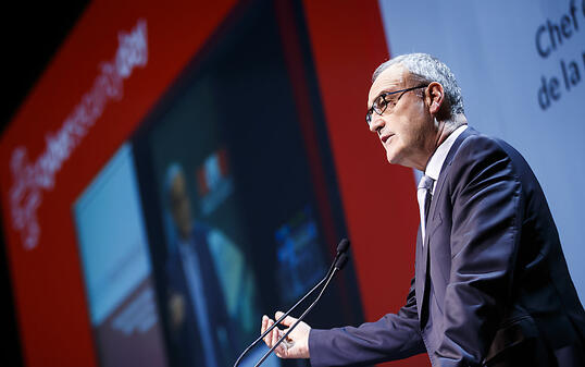 Bundesrat Guy Parmelin am Cybersecurity Day 2017 an der ETH Lausanne.