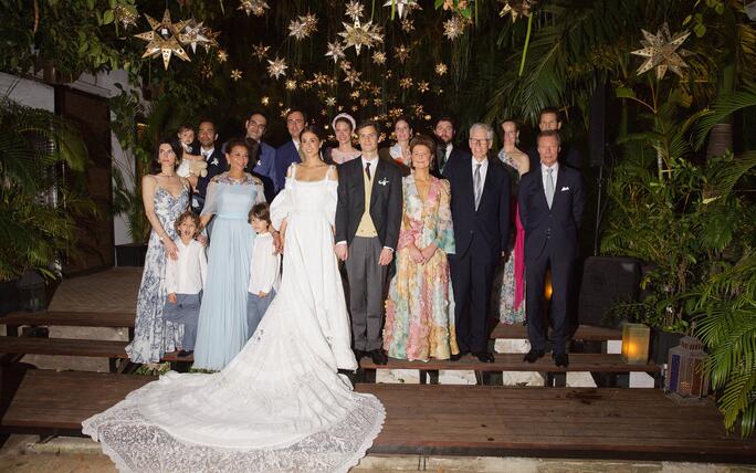 Religious Wedding at San Pedrp Clover ancient Church in Cartagena of Cloclo Echavarria with HSH Prince Josef of Liechtenstein.