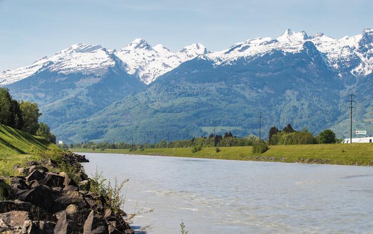 Rhein in Gamprin / Bendern