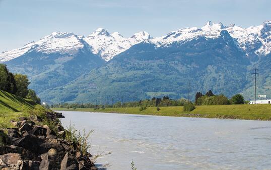 Rhein in Gamprin / Bendern