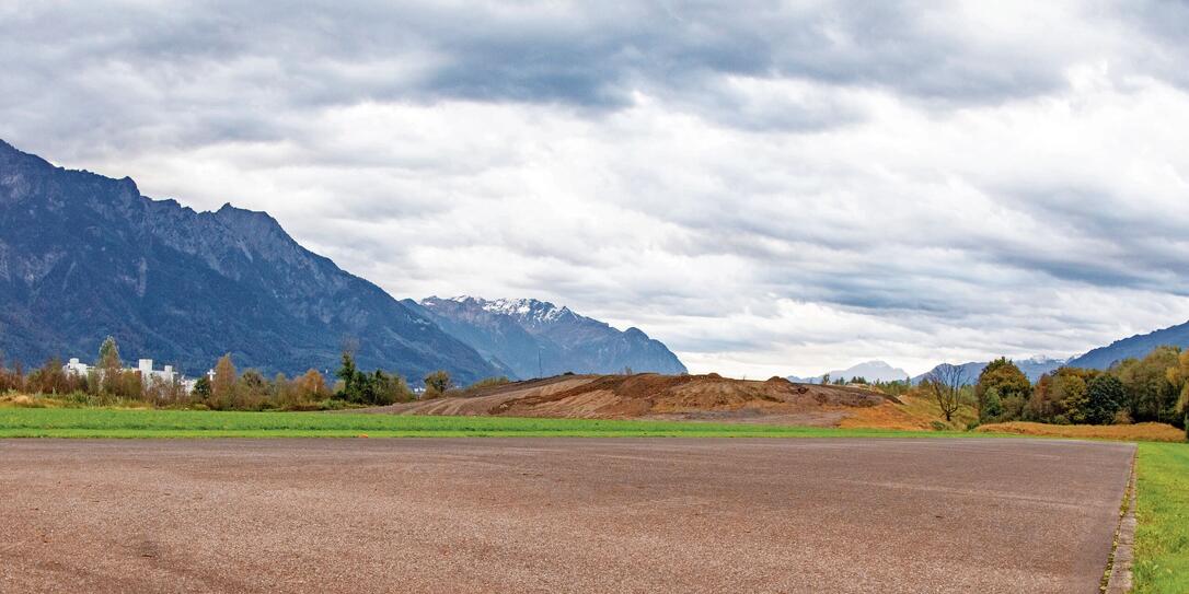 Der Deponieh&uuml;gel auf der Eschner Rheinau w&auml;chst weiter. Mittlerweile hat er die H&ouml;he eines Einfamilienhauses erreicht.