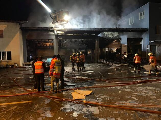 Autogarage Schaan ausgebrannt Autogarage Schaan ausgebrannt
