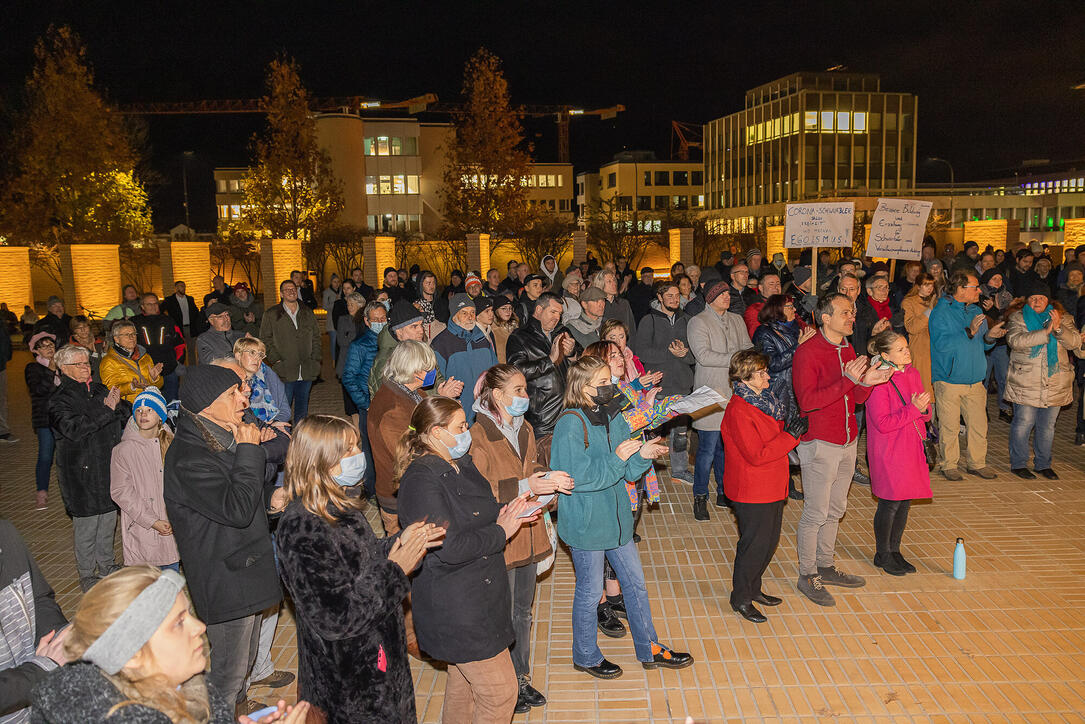 Corona Demo der Jungen Liste in Vaduz