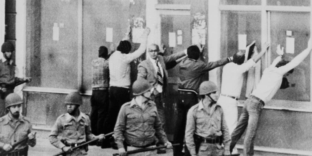 Strassenszene in Buenos Aires im M&auml;rz 1982 bei einer Demonstration gegen die Milit&auml;rdiktatur. (Archivbild)
