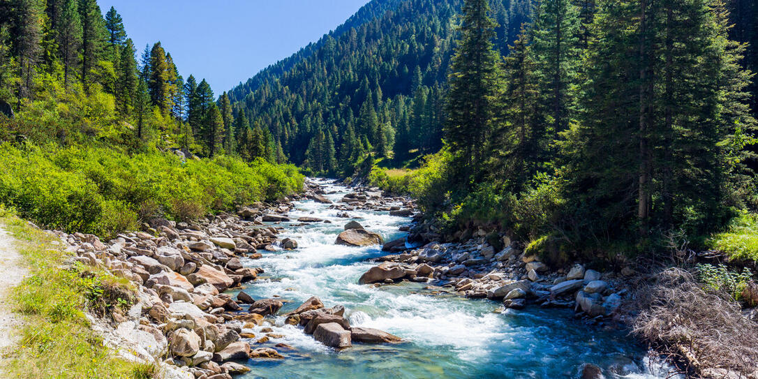 Austrian Alps. Starting famous Krimml waterfalls.
