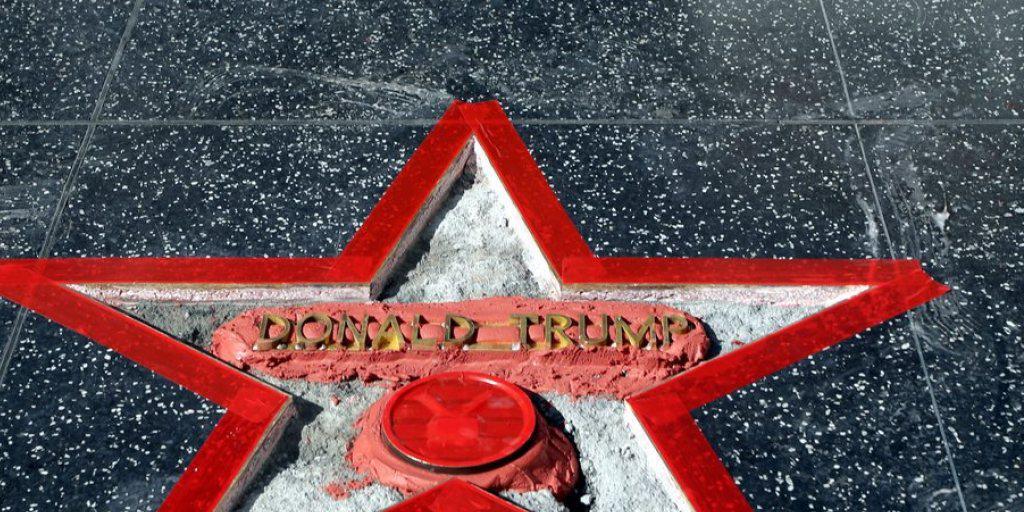 Der Hollywood-Stern für Donald Trump nach der Reparatur.