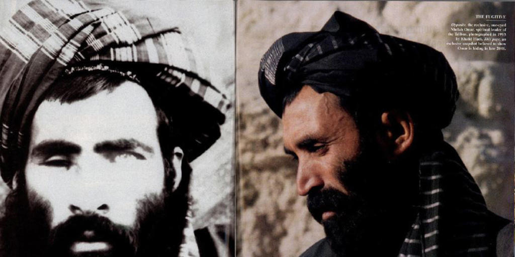 Die beiden Bilder von Mullah Omar aus den Jahren 1995 (links) und 2001 wurden von der Zeitschrift Vanity Fair 2003 veröffentlicht.