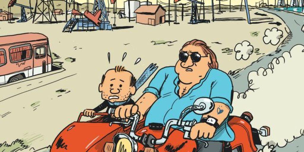 Ausschnitt aus dem Cover von Matthieu Sapins Comic "Gérard. Fünf Jahre am Rockzipfel von Depardieu", dessen deutschsprachige Übersetzung auf der Leipziger Buchmesse vorgestellt wurde. (zVg)