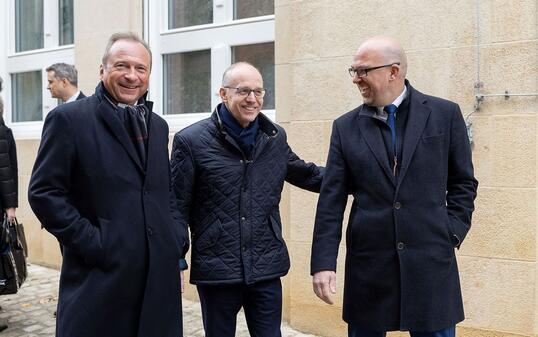 Ministère d'État – Déplacement de Daniel Risch, chef du gouvernement et ministre des Finances de la principauté du Liechtenstein et du Premier ministre Luc Frieden vers le restaurant