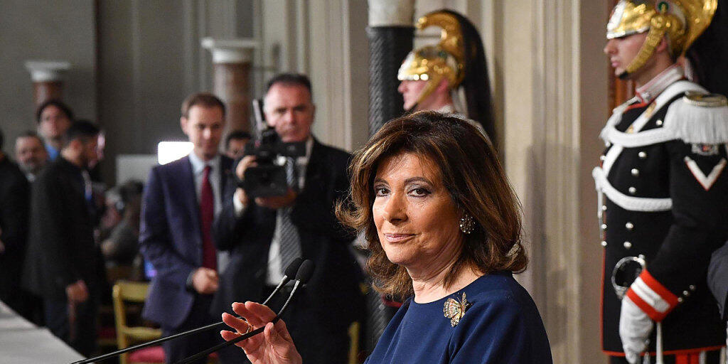 Senats-Präsidentin Maria Elisabetta Alberti Casellati informiert in Rom nach ihrem Treffen mit Staatspräsident Sergio Mattarella