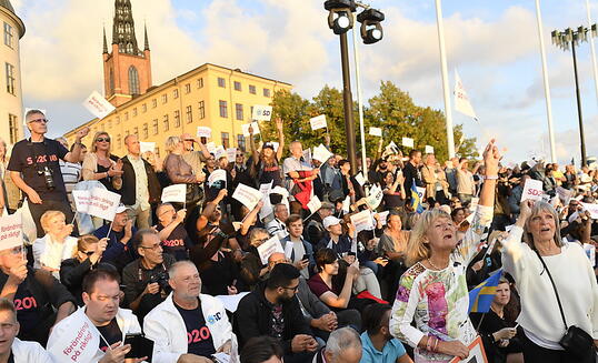 Parteianhänger der Schwedendemokraten in Stockholm. (Archivbild)