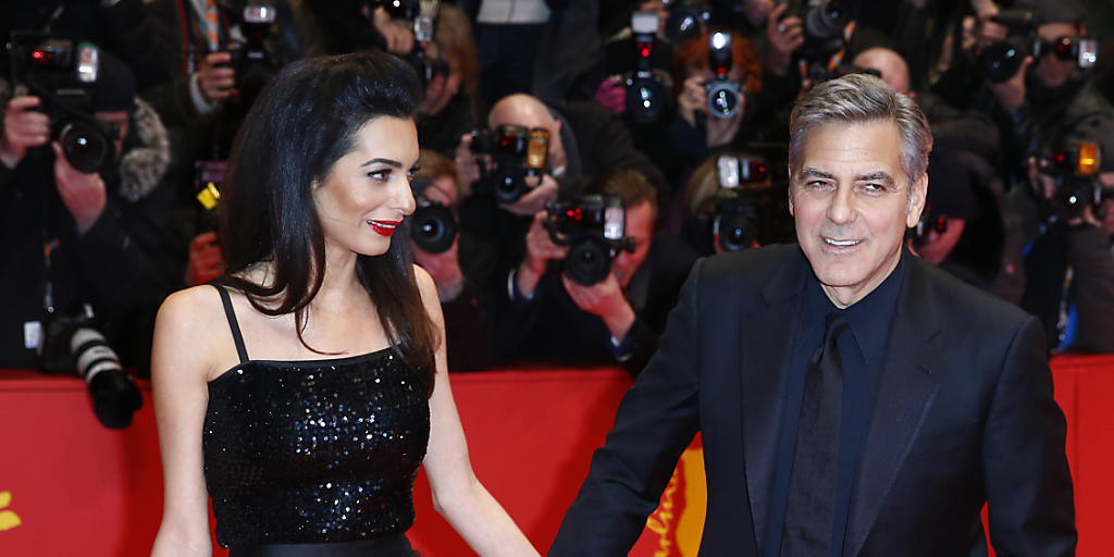 George Clooney und seine Gattin Amal am Donnerstag auf dem roten Teppich der Berlinale.