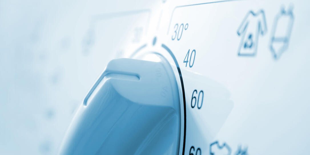 Temperature knob in the washing machine. Temperature knob in the washing machine.