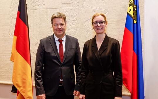 Liechtenstein Vaduz Regierung Arbeitsgespraech Vizeregierungschefin Sabine Monauni Vizekanzler Robert Habeck