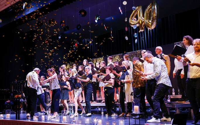 Jubiläumskonzert des Young Unlimited Chors im Gemeindesaal von Mauren.
