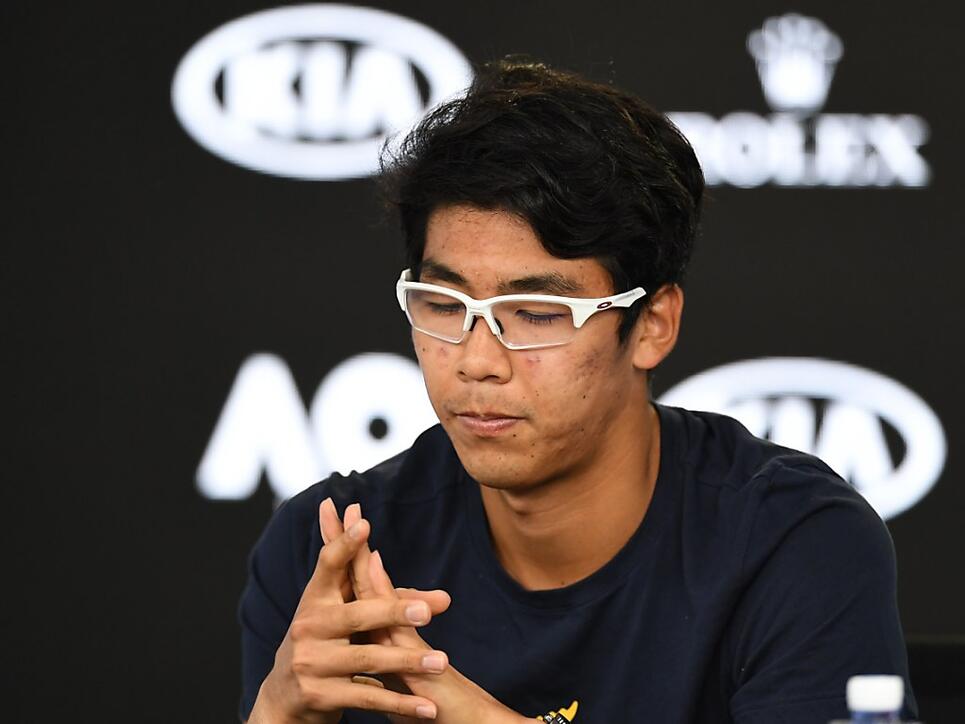 Hyeon Chung musste gegen Roger Federer wegen Blasen an den Füssen aufgeben