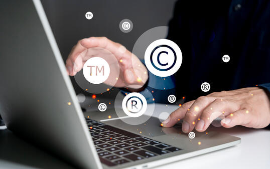 Copyright protection concept. Registration or registration for trademark, Register trademark.