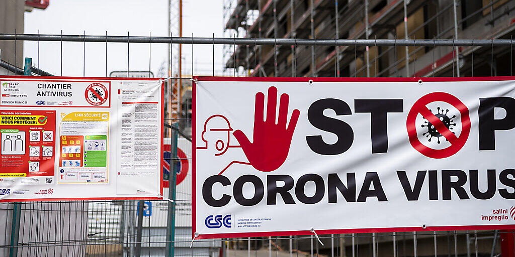 Virus-Warnung auf einer Baustelle in der Westschweiz. (Themenbild)