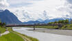 Feierlichkeiten zum Jubiläum bei der alten Rheinbrücke Vaduz–Sevelen