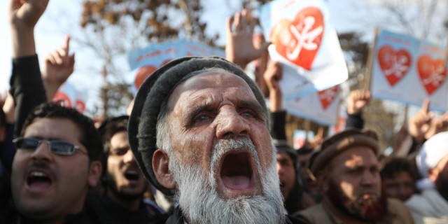 Muslime protestieren in Kabul gegen Karikaturen ihres Propheten