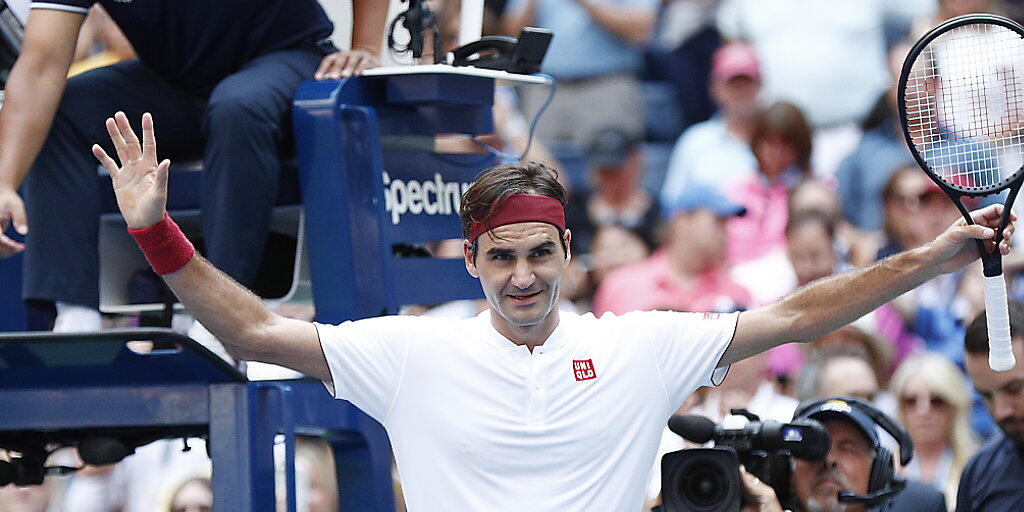 Roger Federer ist nach der ersten Woche am US Open in New York auf Kurs