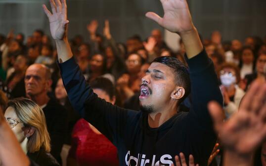 President of Brazil, Jair Bolsonaro, attends the birthday of evangelical pastor Silas Malafaia