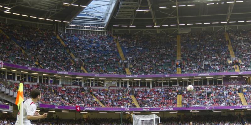 Millennium Stadium: Schweizer Fussballer während London 2012