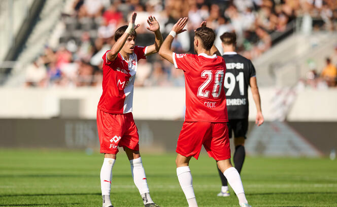 Lutfi Dalipi (l.) geh&ouml;rte gegen Lugano zu den auff&auml;lligsten Vaduzern und erzielte in der 71. Minute den Anschlusstreffer zum 1:2.