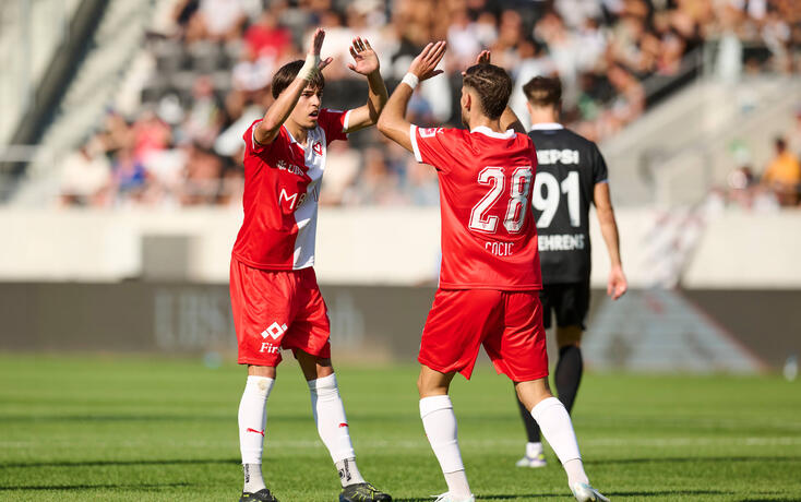 Lutfi Dalipi (l.) geh&ouml;rte gegen Lugano zu den auff&auml;lligsten Vaduzern und erzielte in der 71. Minute den Anschlusstreffer zum 1:2.