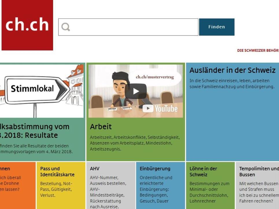 Wie kann ich eine Volksinitiative lancieren? Wo darf ich Drohnen fliegen lassen? Wie teuer kommt eine Tempoüberschreitung? ch.ch gibt Auskunft.