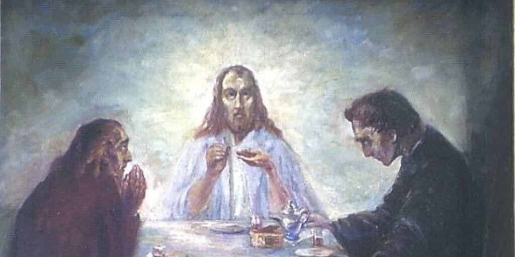 Das Gemälde "Christus zu Emmaus" von Emil Nolde aus dem Jahr 1904 ist nach einer gescheiterten Lösegeld-Erpressung wieder in die dänische Kirche zurückgekehrt, aus der es entwendet wurde. (Handout Nolde Stiftung)
