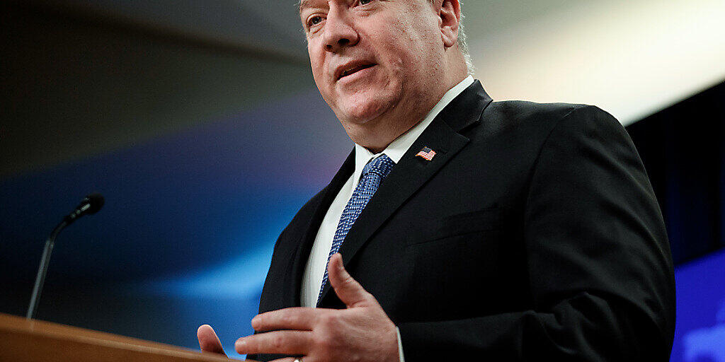 ARCHIV - Mike Pompeo, Außenminister der USA, spricht während einer Pressekonferenz im Außenministerium. Foto: Carolyn Kaster/AP/dpa