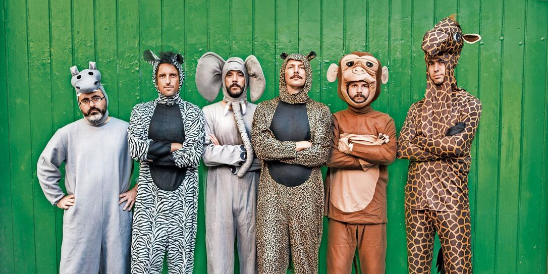 Group of people with animal costumes Group of people with animal costumes