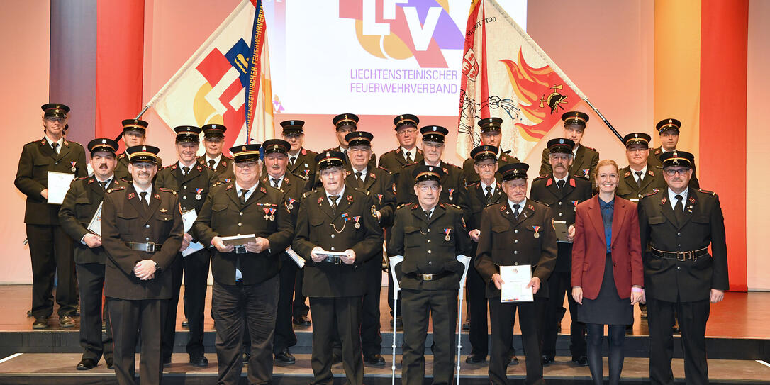 Ehrung der Jubilare des Feuerwehrverbands in Vaduz