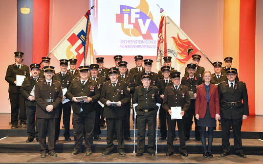 Ehrung der Jubilare des Feuerwehrverbands in Vaduz