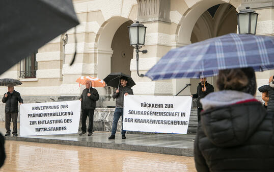 Demonstration gegen die hohen Gesundheitskosten, Vaduz