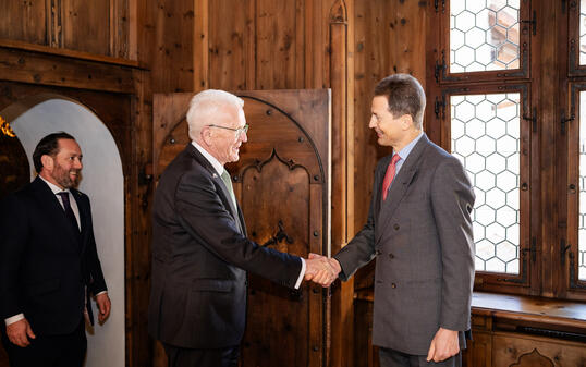 Besuch Winfried Kretschmann (MPr Baden-Württemberg) im Fürsten