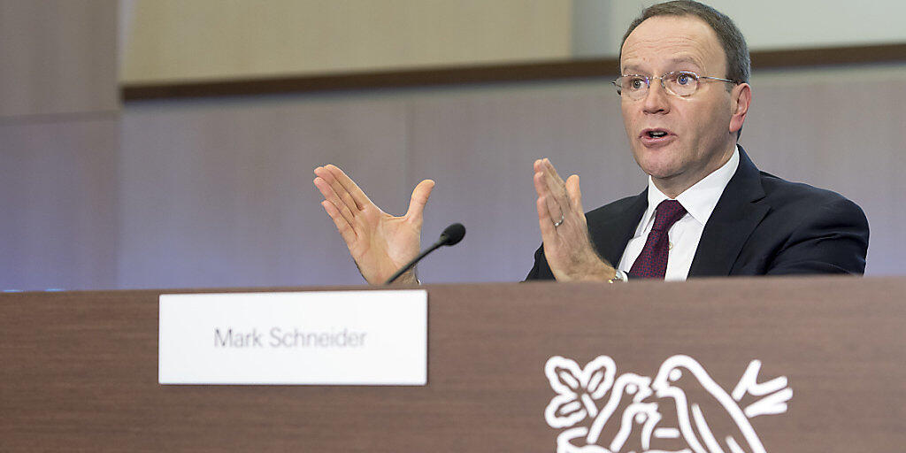 Nestlé-Chef Mark Schneider hat für das Geschäftsjahr 2018 eine Salär von 9 Millionen Franken erhalten. Im Vorjahr 2017 hatte Schneider in seinem ersten Amtsjahr 7,45 Millionen bekommen. (Archiv)