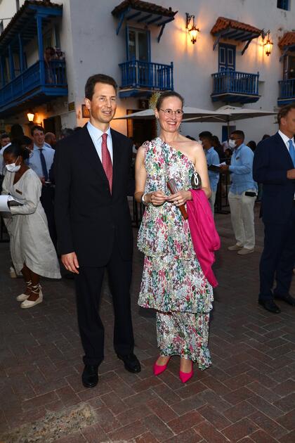 Religious Wedding at San Pedrp Clover ancient Church in Cartagena of Cloclo Echavarria with HSH Prince Josef of Liechtenstein. Royal Guests arriving at Church late afternoon starting still sunny ending at nightfall