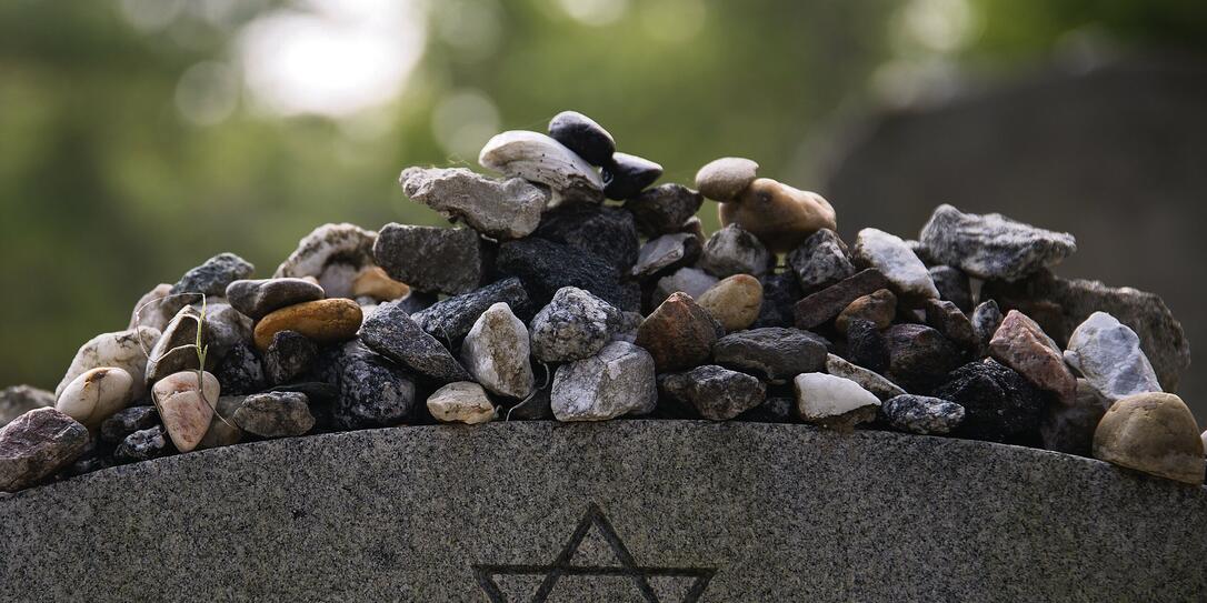 Stones on a Jewish grave.