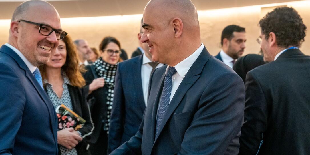 Regierungschef Daniel Risch und Bundespräsident Alain Berset.