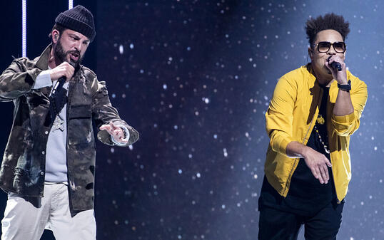 Rapper Bligg (links) organisiert das erste Schweizer Drive-In Festival und tritt - wie auch Kollege Marc Sway (rechts) - gleich selber auf.